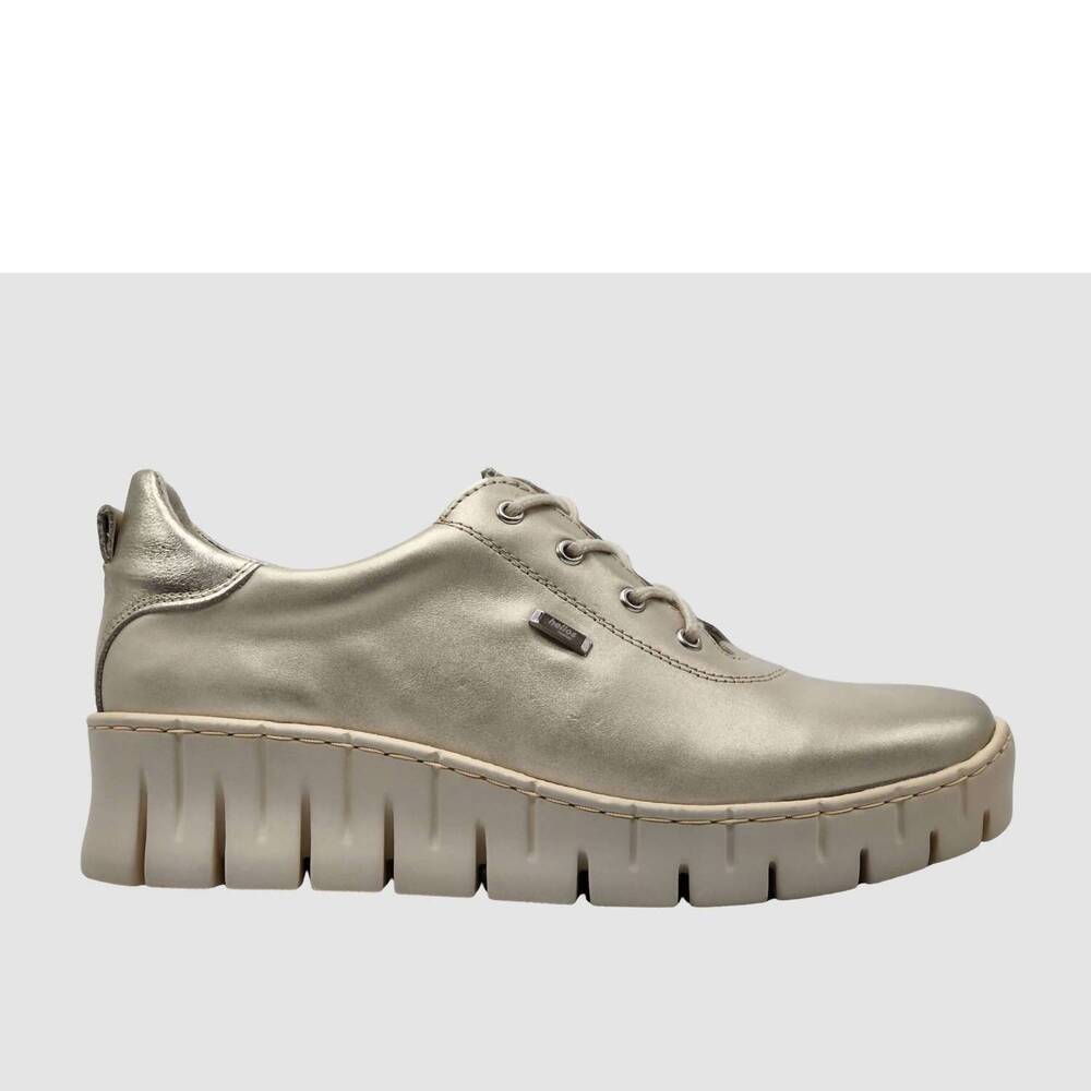 NEW HELIOS women's apollo leather sneaker in gold